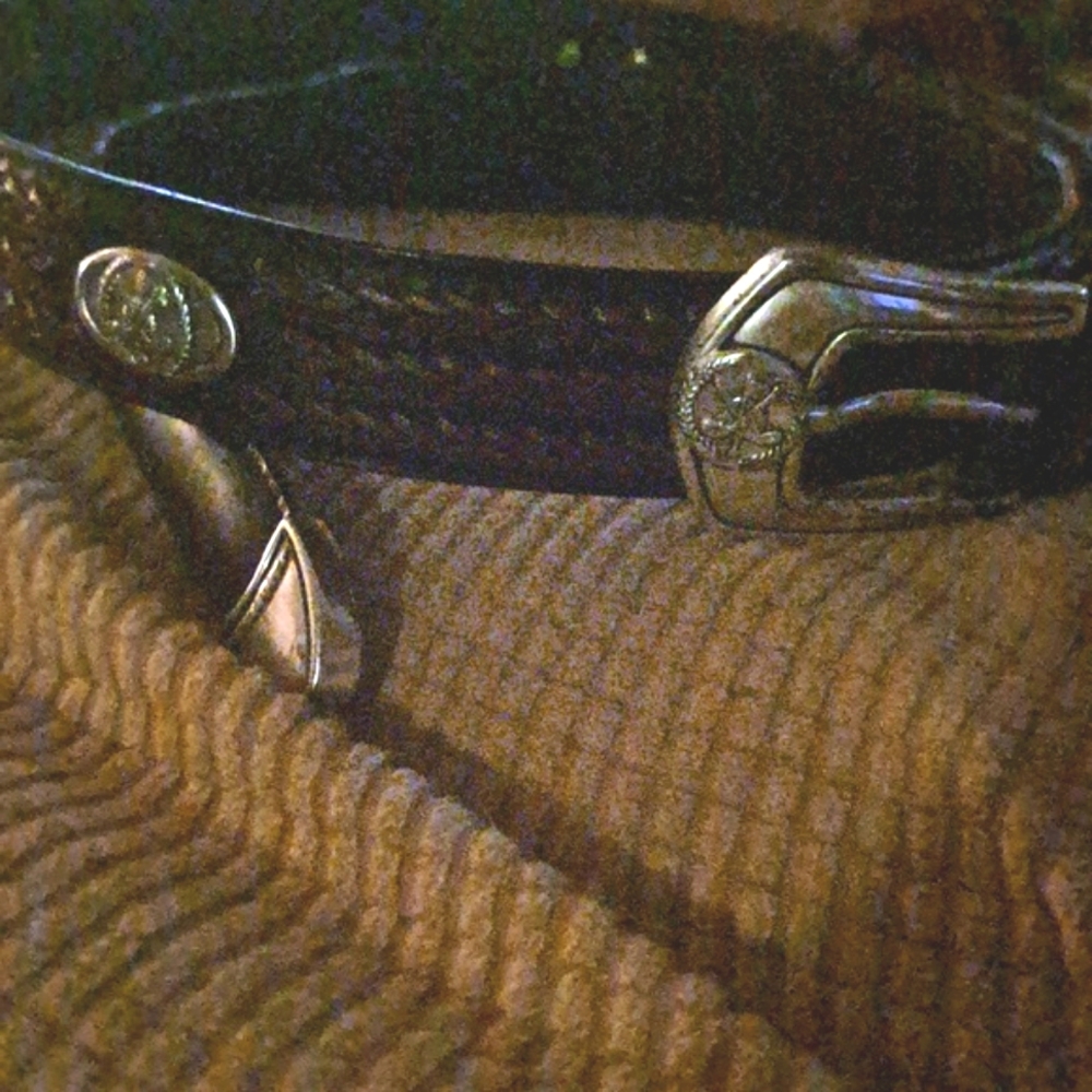 Sentry Two-Toned Leather Silver Golf Medallion Belt Size 44